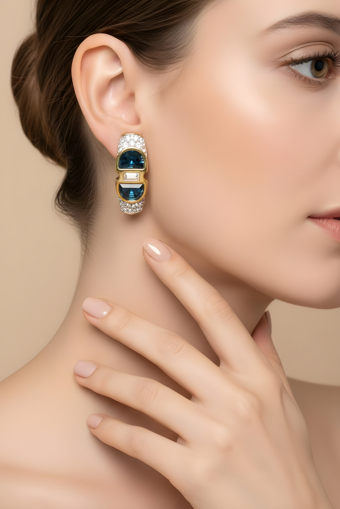 Vintage 80's SWAROVSKI Pavé Crystal Earrings