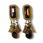 Vintage 80's Oversized Gemstone Earrings