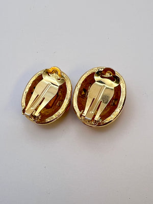 Vintage 60's KENNETH LANE Citrine & Topaz Crystal Earrings