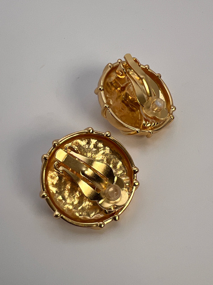 Vintage 90s KARL LAGERFELD Baroque Style Pearl Earrings