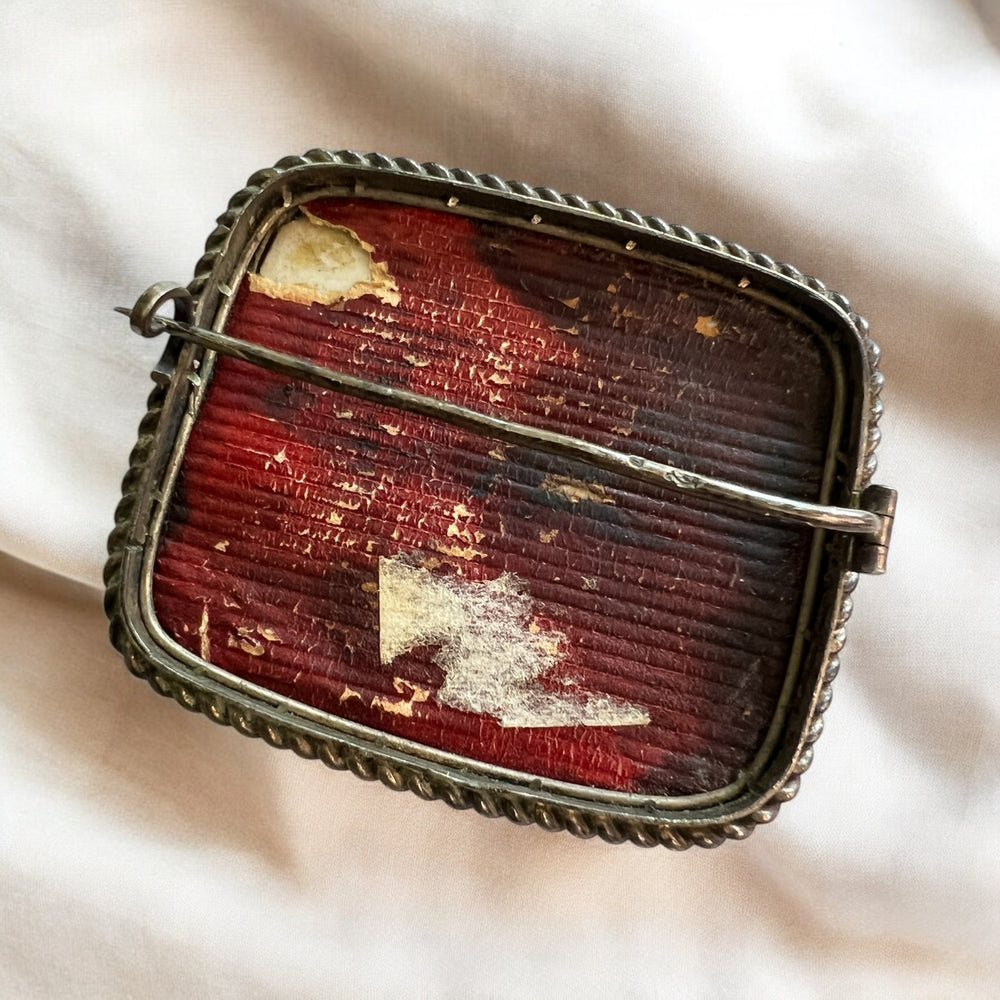 1880's Victorian Sterling Limoges Handpainted Brooch