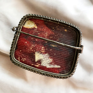 1880's Victorian Sterling Limoges Handpainted Brooch