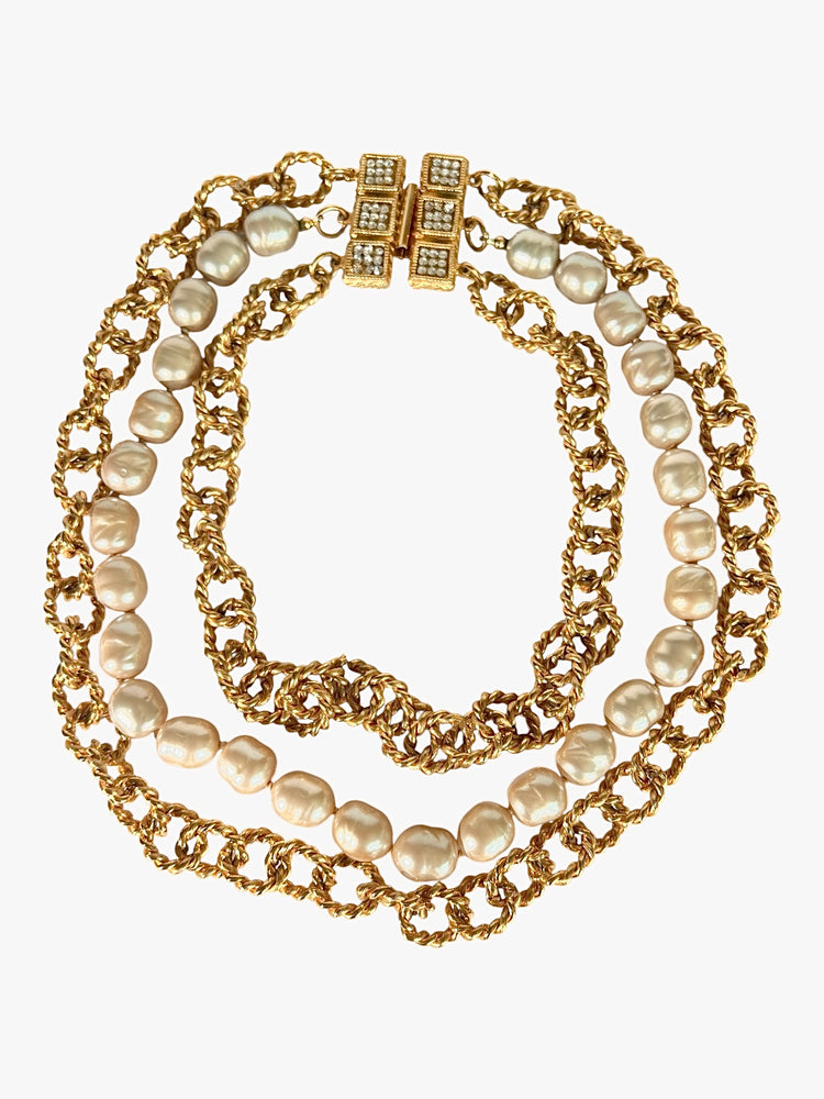 Vintage YOSCA signed RUNWAY Layered Necklace