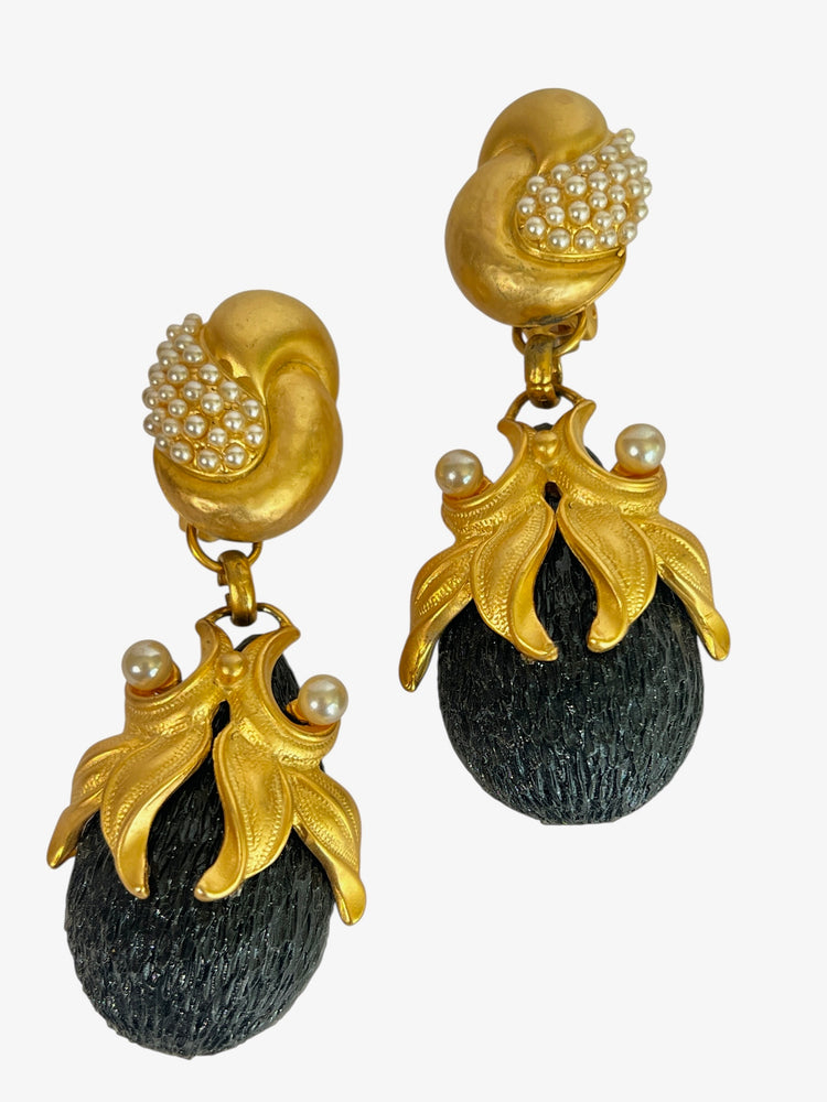 Vintage 80's BLANCA Oversized Baroque Earrings