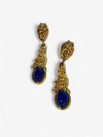 Vintage Baroque DOLCE VITA Sapphire Glass Drop Earrings