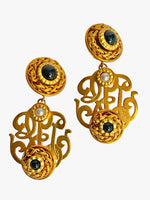 Vintage 80's FRENCH Ovesized Baroque Earrings