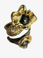 Vintage 80's Sculptural Leather BYPASS Bracelet