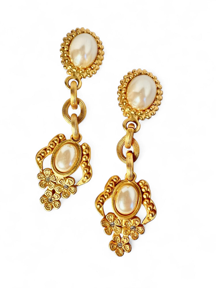 Vintage 80's BLANCA Baroque Oversized Earrings