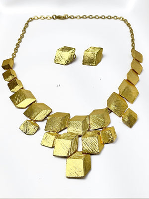 Vintage 90's French DOLCE VITA Modernist Necklace Set