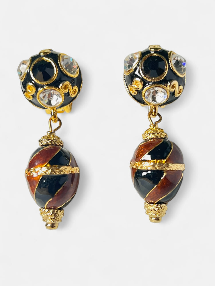 Vintage 80's BLANCA Oversized Etruscan Earrings