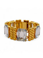 Vintage 80's Chunky GEM-CRAFT Crystal Panel Bracelet