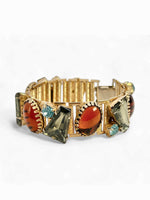 Vintage 70's BEJEWELED Chunky Panel Bracelet