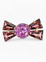Vintage 80s ZOE COSTE Oversized Purple Crystal Bow Brooch