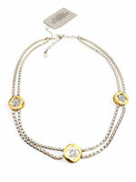 Vintage 90s GIVENCHY Silver & Gold Medallion Necklace