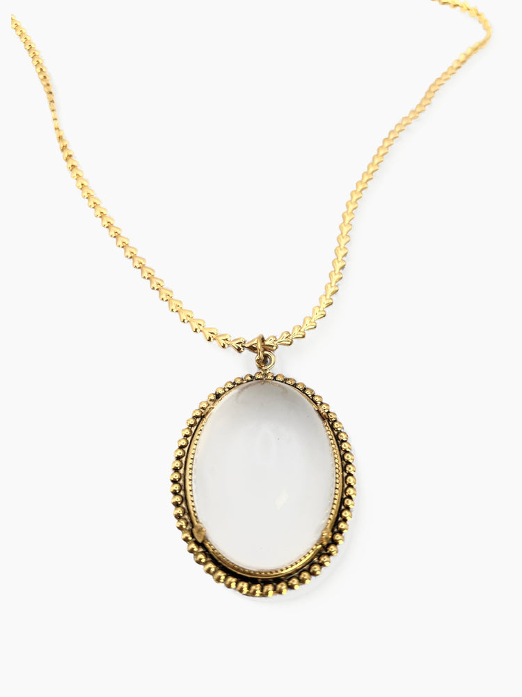 Vintage 90's JULIE RUBANO Chunky LUCITE Pendant Necklace