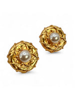 Vintage 90s KARL LAGERFELD Baroque Style Pearl Earrings