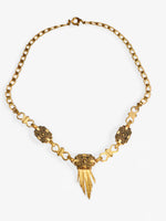 Victorian BOOKCHAIN Brass Fringe Necklace