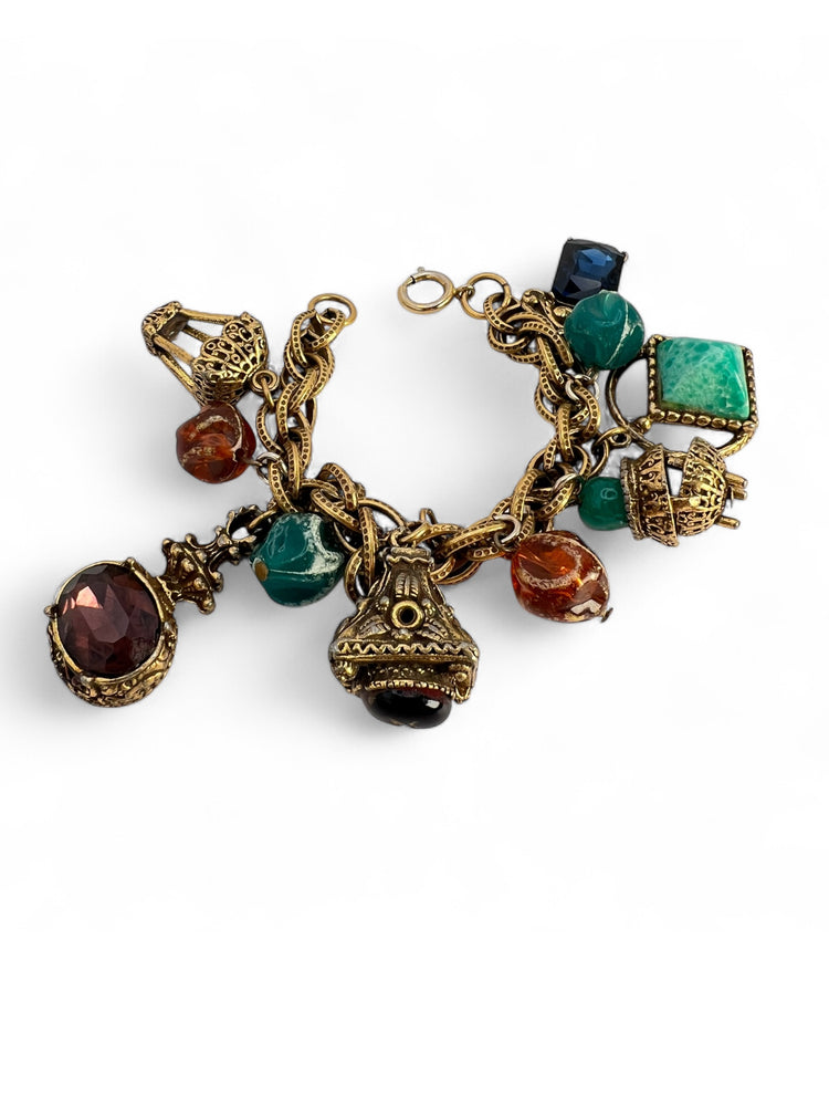 Victorian Revival Chunky FOB CHARM BRACELET