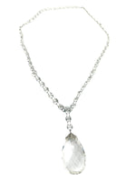1920's ART DECO Rivieré Crystal Pendant Necklace 28"