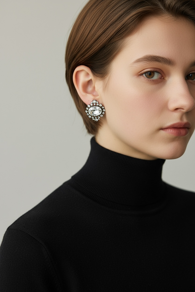 Vintage 90's GIVENCHY Grunge Crystal Earrings