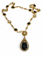 Vintage 80s GEM-CRAFT Ornate FRENCH BAROQUE Long Necklace