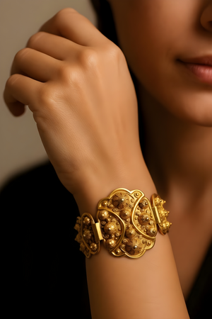 Vintage 80's FRENCH Baroque Wide Bracelet