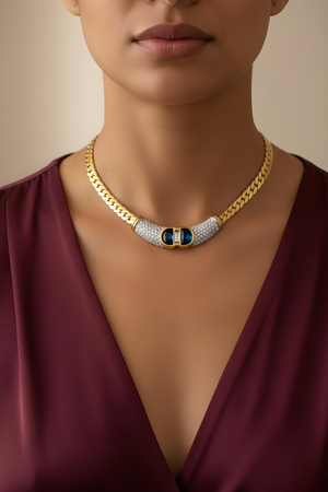 Vintage 80's SWAROVSKI Pavé Crystal Necklace