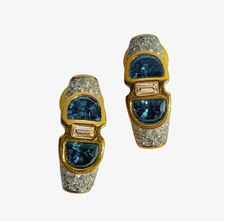 Vintage 80's SWAROVSKI Pavé Crystal Earrings