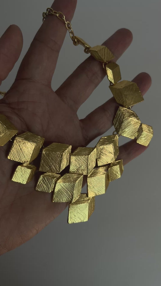 
            
                Load and play video in Gallery viewer, Vintage 90&amp;#39;s French DOLCE VITA Modernist Necklace Set
            
        