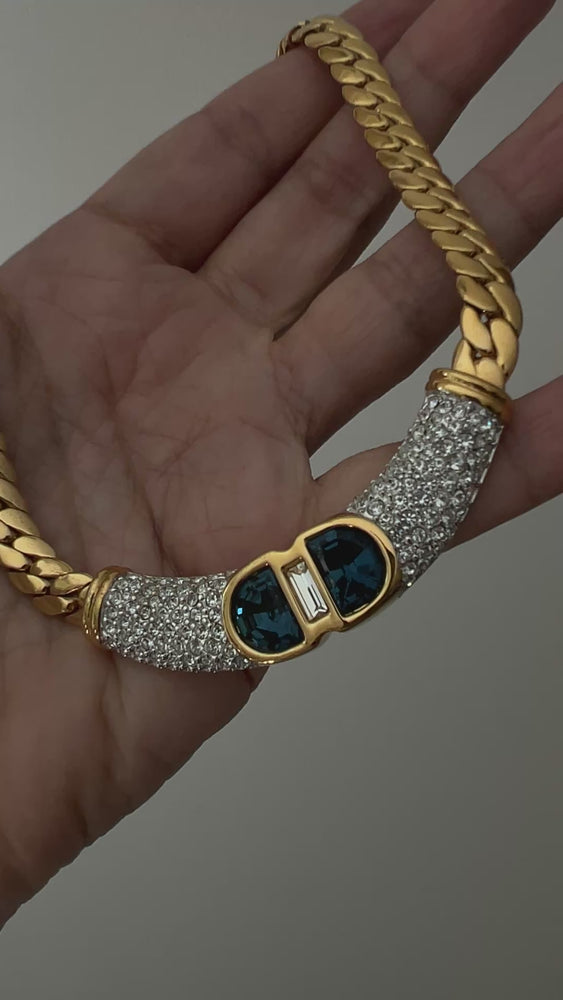 
            
                Load and play video in Gallery viewer, Vintage 80&amp;#39;s SWAROVSKI Pavé Crystal Necklace
            
        